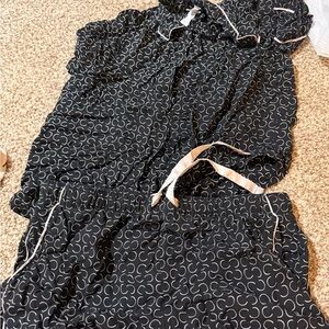 Stars Above Black and White Patterned Pajama Short Set